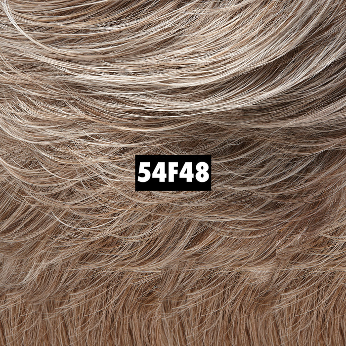 39F38 • ROASTED CHESTNUT | Light Natural Ash Brown with 75% Grey Front, graduating to Med Brown with 35% Grey Nape