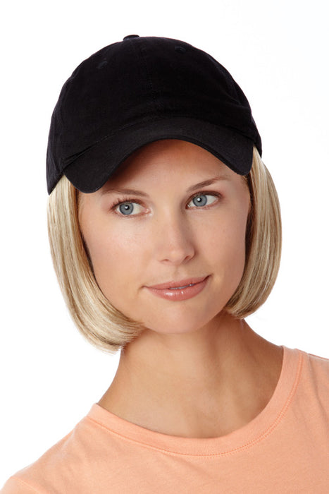 Black Hat with Bob Hair by Henry Margu | shop name | Medical Hair Loss & Wig Experts.