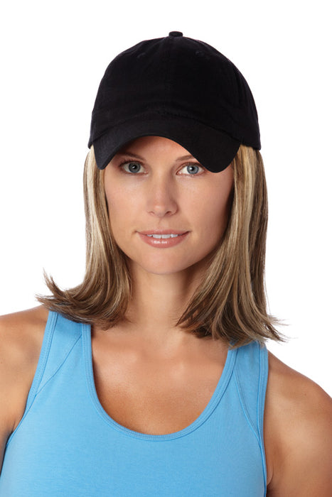 Black Hat with Classic Hair by Henry Margu | shop name | Medical Hair Loss & Wig Experts.